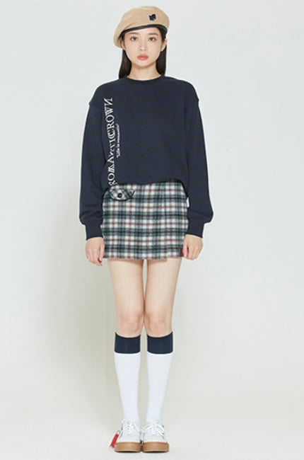 ロマンティッククラウン(ROMANTIC CROWN) MODERN LAUREL LOGO SWEATSHIRT_NAVY