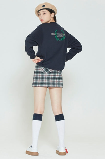 ロマンティッククラウン(ROMANTIC CROWN) MODERN LAUREL LOGO SWEATSHIRT_NAVY