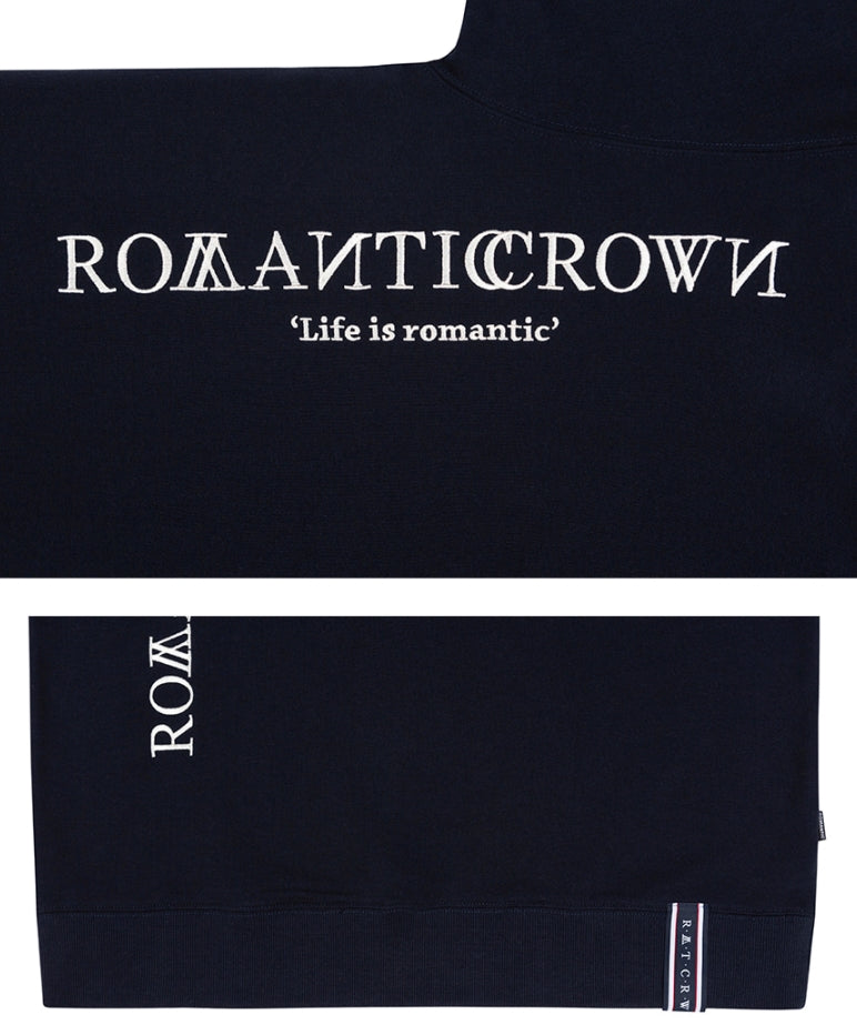 ロマンティッククラウン(ROMANTIC CROWN) MODERN LAUREL LOGO SWEATSHIRT_NAVY