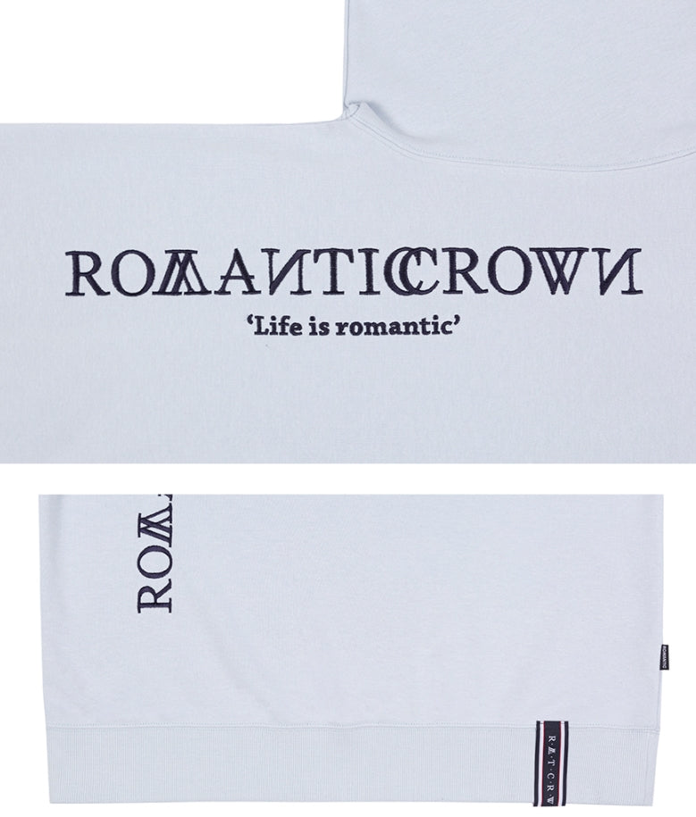 ロマンティッククラウン(ROMANTIC CROWN) MODERN LAUREL LOGO SWEATSHIRT_SKY BLUE