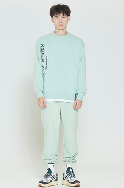 ロマンティッククラウン(ROMANTIC CROWN) MODERN LAUREL LOGO SWEATSHIRT_LIGHT GREEN