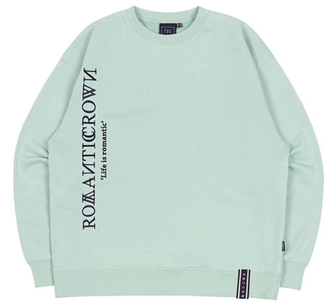 ロマンティッククラウン(ROMANTIC CROWN) MODERN LAUREL LOGO SWEATSHIRT_LIGHT GREEN