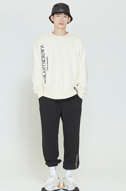 ロマンティッククラウン(ROMANTIC CROWN) MODERN LAUREL LOGO SWEATSHIRT_OATMEAL