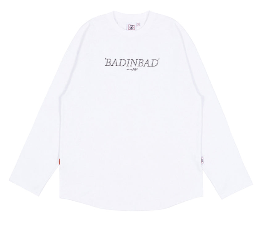 ベドインベド(BADINBAD) SERIF FONT LONG SLEEVE_WHITE