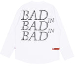ベドインベド(BADINBAD) SERIF FONT LONG SLEEVE_WHITE