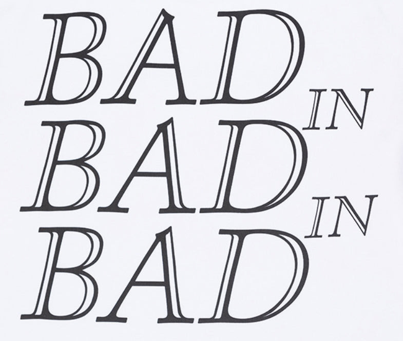 ベドインベド(BADINBAD) SERIF FONT LONG SLEEVE_WHITE