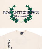 ロマンティッククラウン(ROMANTIC CROWN) MODERN LAUREL LOGO SWEATSHIRT_OATMEAL