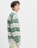 ベドインベド(BADINBAD)  STRIPED KNITTED CARDIGAN_MELANGE IVORY