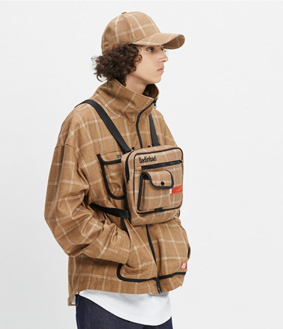 ベドインベド(BADINBAD)  ICONIC CHECK JACKET_BROWN