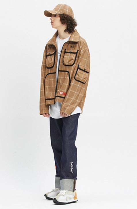 ベドインベド(BADINBAD)  ICONIC CHECK JACKET_BROWN