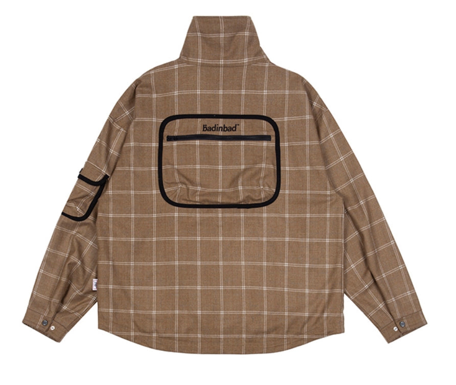 ベドインベド(BADINBAD)  ICONIC CHECK JACKET_BROWN