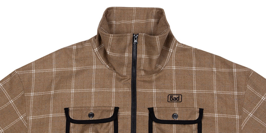 ベドインベド(BADINBAD)  ICONIC CHECK JACKET_BROWN
