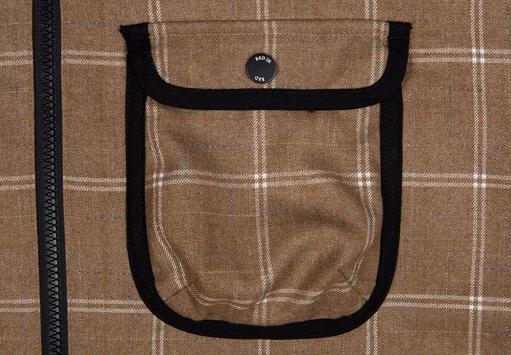 ベドインベド(BADINBAD)  ICONIC CHECK JACKET_BROWN
