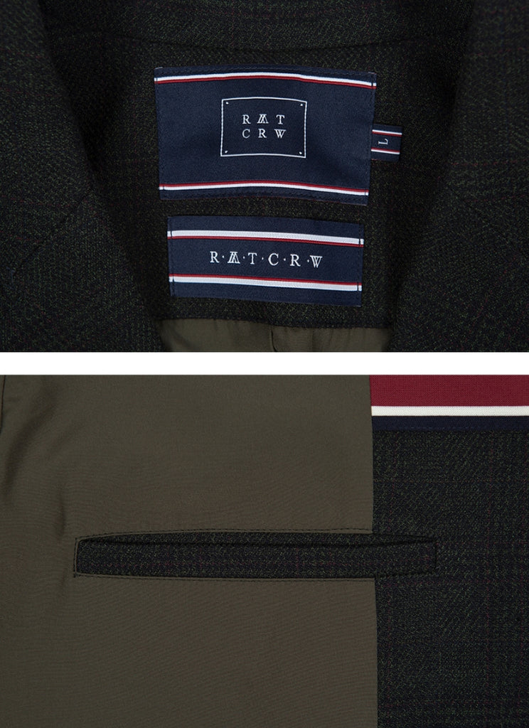 ロマンティッククラウン(ROMANTIC CROWN) PLAID CHECK JACKET_GREEN
