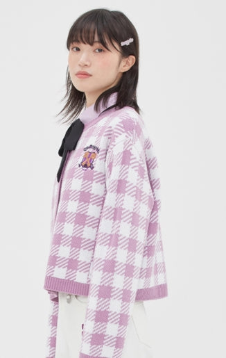 TARGETTO(ターゲット) GINGHAM CHECK CARDIGAN_LIGHT PURPLE