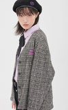 TARGETTO(ターゲット) TWEED CHECK CARDIGAN_DARK GREY