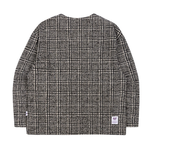 TARGETTO(ターゲット) TWEED CHECK CARDIGAN_DARK GREY
