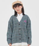 TARGETTO(ターゲット) TWEED CHECK CARDIGAN_BLUE GREEN