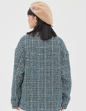 TARGETTO(ターゲット) TWEED CHECK CARDIGAN_BLUE GREEN