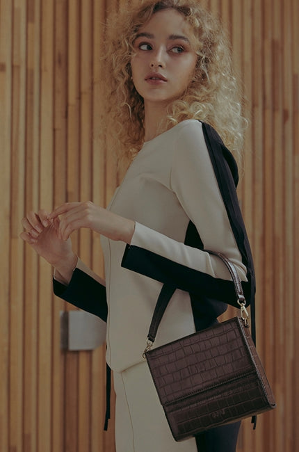 BBYB(ビービーワイビー)  Croc Lily Bag (Chestnut Brown)