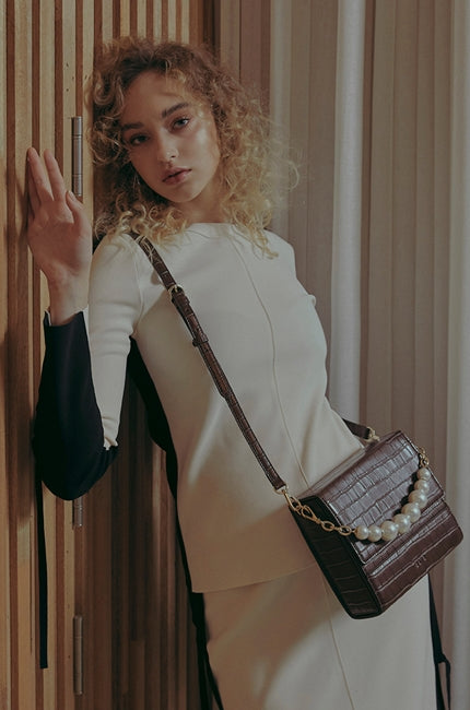 BBYB(ビービーワイビー)  Croc Lily Bag (Chestnut Brown)