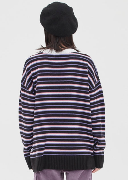 TARGETTO(ターゲット) KEY RING STRIPE KNIT_BLACK