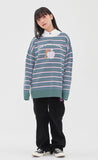 TARGETTO(ターゲット) KEY RING STRIPE KNIT_BLUE GREEN
