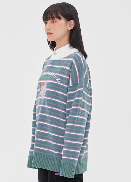TARGETTO(ターゲット) KEY RING STRIPE KNIT_BLUE GREEN