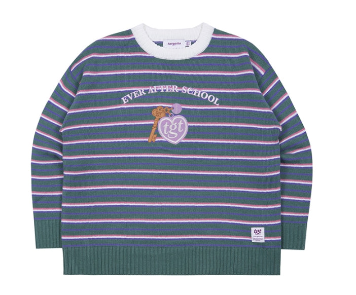 TARGETTO(ターゲット) KEY RING STRIPE KNIT_BLUE GREEN
