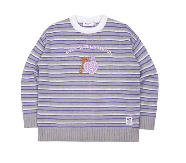 TARGETTO(ターゲット) KEY RING STRIPE KNIT_LIGHT GREY