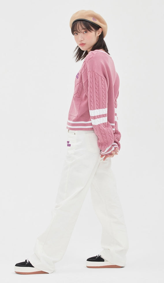 TARGETTO(ターゲット) COMBI CABLE CARDIGAN_DARK PINK