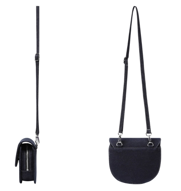 オルモストブルー(Almost Blue) DENIM HALF MOON CROSS BAG