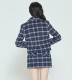 ロマンティッククラウン(ROMANTIC CROWN)    WOMANS CHECK JACKET_NAVY