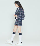 ロマンティッククラウン(ROMANTIC CROWN)    WOMANS CHECK JACKET_NAVY