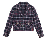 ロマンティッククラウン(ROMANTIC CROWN)    WOMANS CHECK JACKET_NAVY