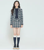 ロマンティッククラウン(ROMANTIC CROWN)      WOMANS CHECK JACKET_OATMEAL