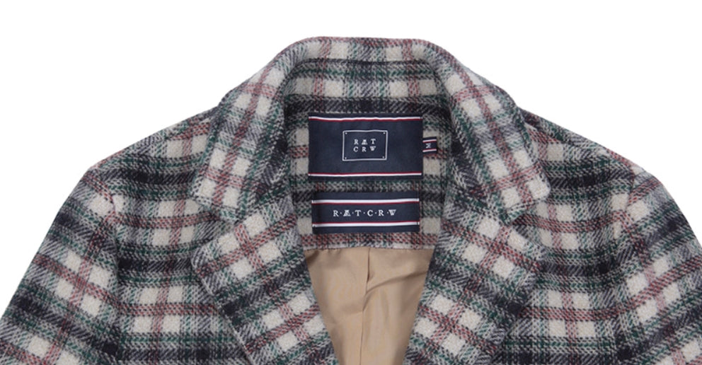 ロマンティッククラウン(ROMANTIC CROWN)      WOMANS CHECK JACKET_OATMEAL