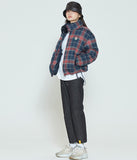 ロマンティッククラウン(ROMANTIC CROWN)  WOMANS CROSS CHECK PARKA_NAVY