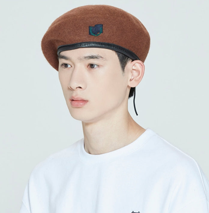 ロマンティッククラウン(ROMANTIC CROWN) LAUREL LOGO BERET_BROWN