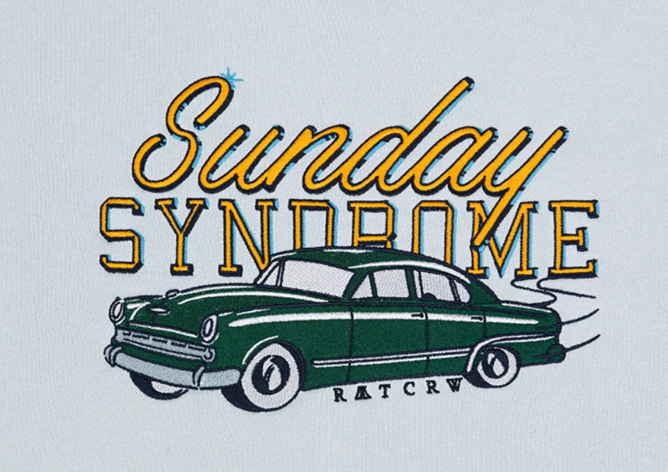 ロマンティッククラウン(ROMANTIC CROWN) SUNDAY SYNDROME CADILLAC SWEATSHIRT_SKY BLUE