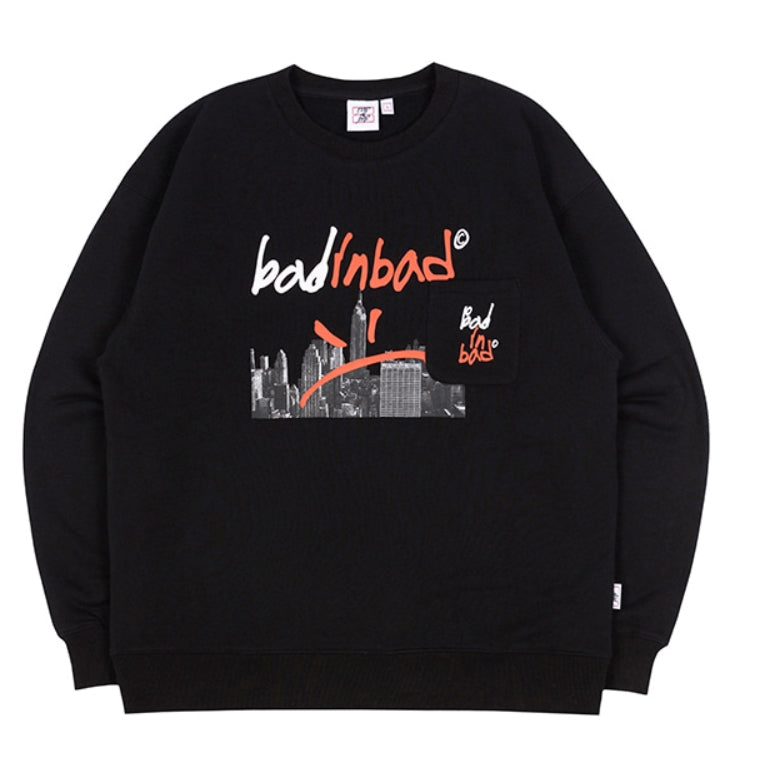 ベドインベド(BADINBAD)  BAD CITY SWEATSHIRT_BLACK