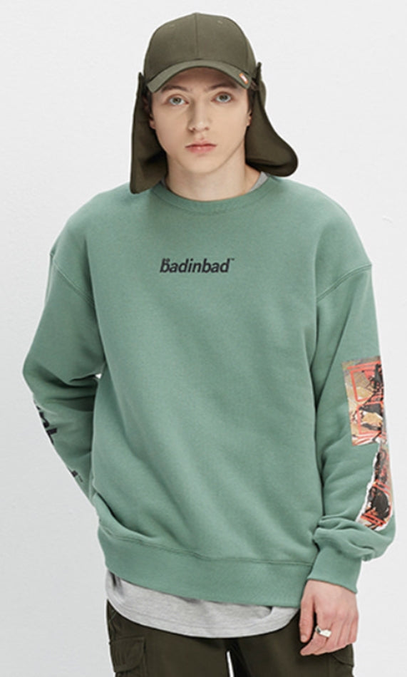 ベドインベド(BADINBAD)  NAPOLEON GALLERY SWEATSHIRT_SAGE GREEN