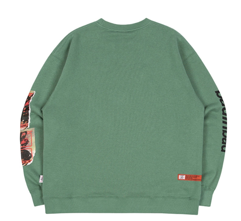 ベドインベド(BADINBAD)  NAPOLEON GALLERY SWEATSHIRT_SAGE GREEN