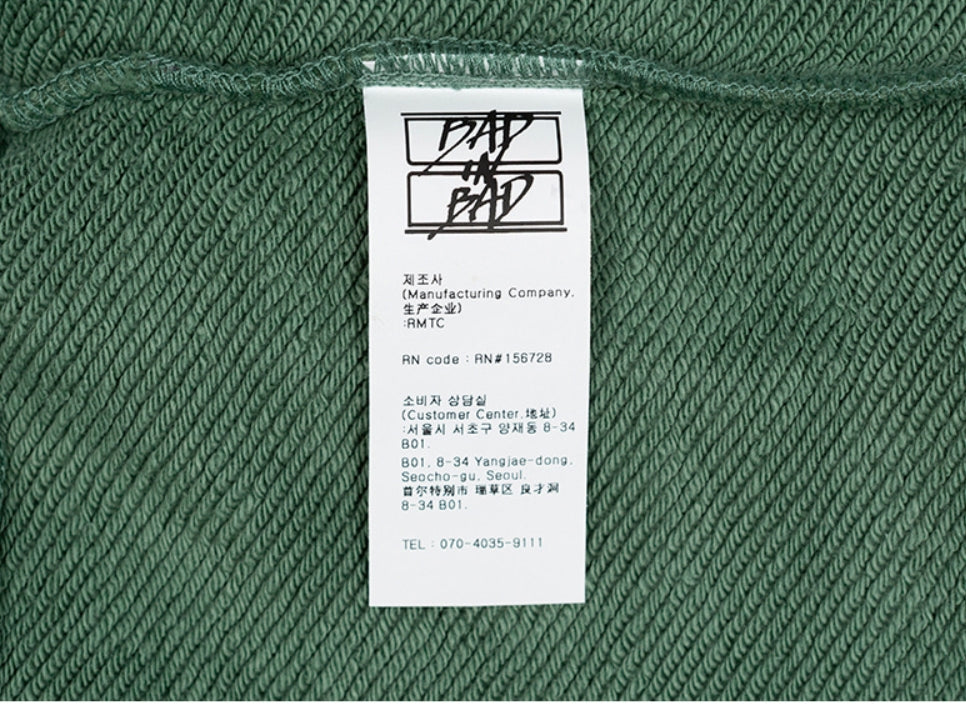 ベドインベド(BADINBAD)  NAPOLEON GALLERY SWEATSHIRT_SAGE GREEN