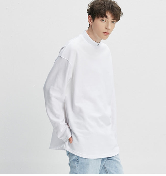 ベドインベド(BADINBAD)  PLAIN HALF TURTLENECK_WHITE
