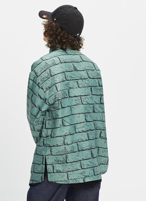 ベドインベド(BADINBAD)  BRICK SHIRT_SAGE GREEN