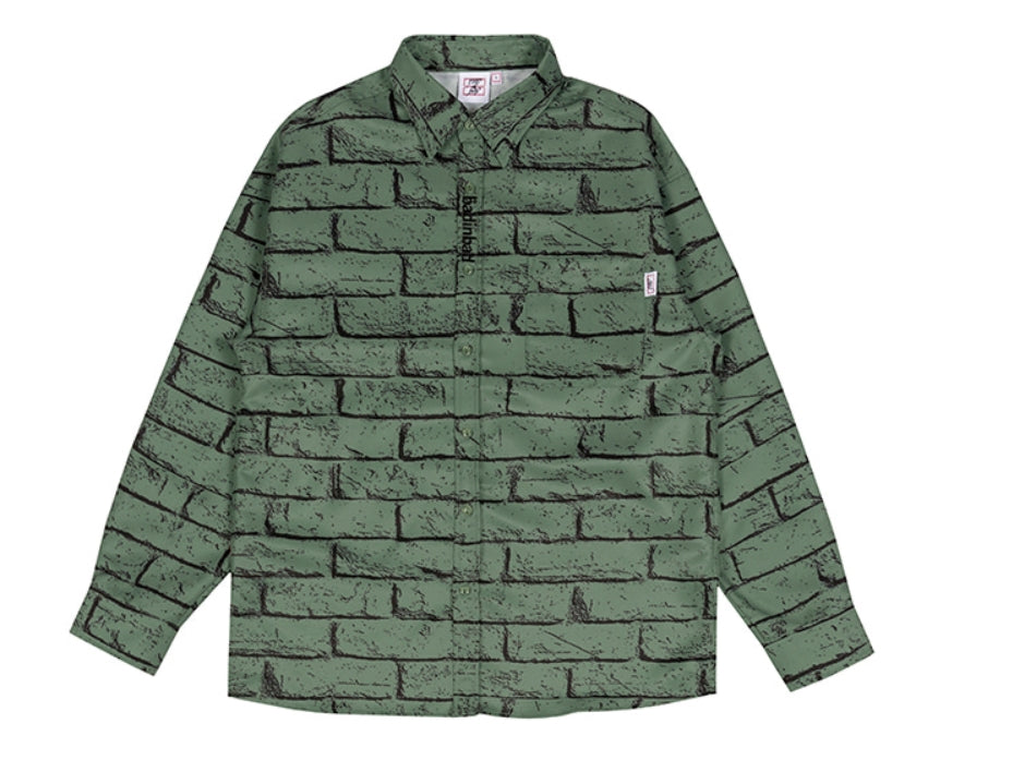 ベドインベド(BADINBAD)  BRICK SHIRT_SAGE GREEN