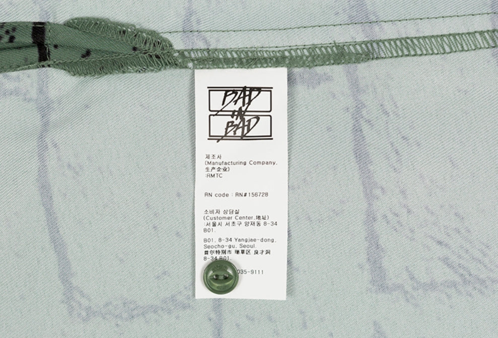 ベドインベド(BADINBAD)  BRICK SHIRT_SAGE GREEN