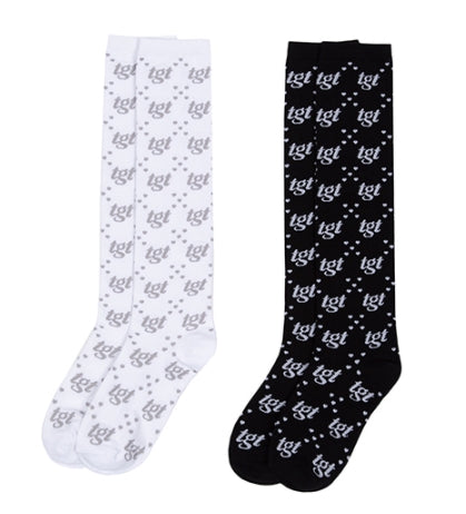 TARGETTO(ターゲット) TGT PATTERN KNEE SOCKS_White & Black