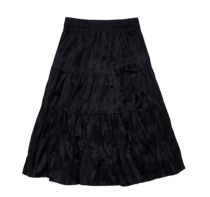 TARGETTO(ターゲット) WRINKLE VELVET FLARE SKIRT_Black